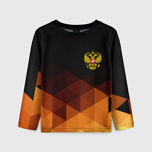 Детский лонгслив Герб России геометрия / 3D-принт – фото 1