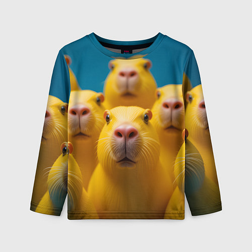 Детский лонгслив Желтые капибары / 3D-принт – фото 1
