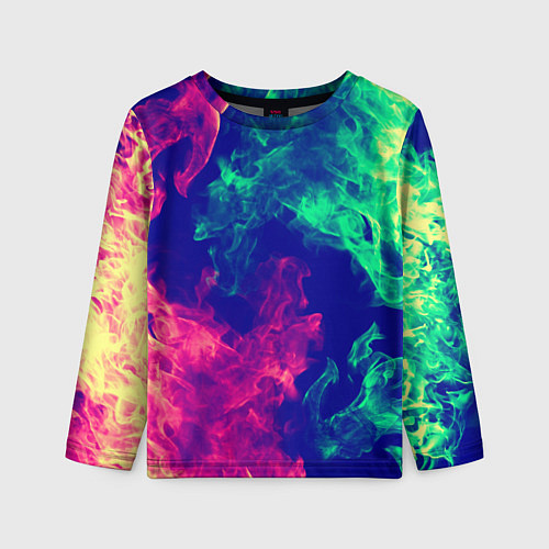 Детский лонгслив Огненный стиль текстура / 3D-принт – фото 1