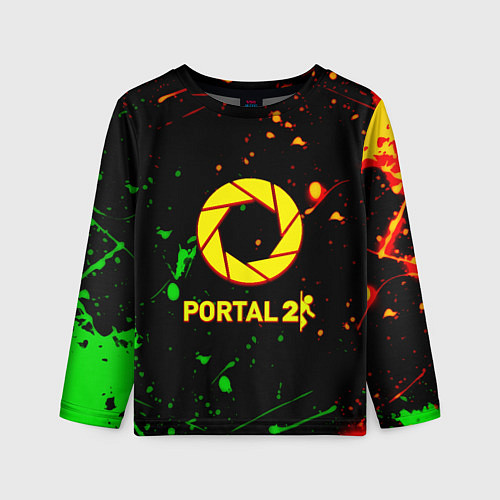 Детский лонгслив Portal кислотные краски / 3D-принт – фото 1