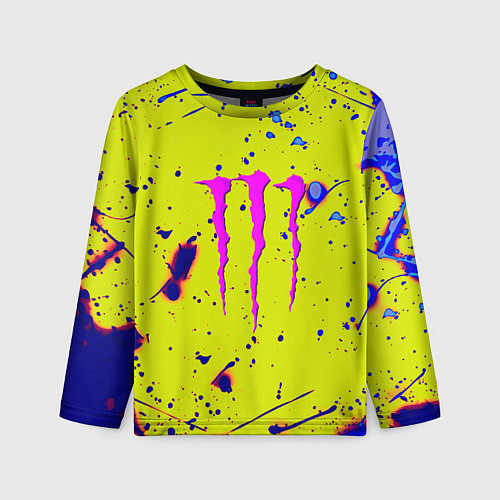Детский лонгслив Monster energy краски / 3D-принт – фото 1