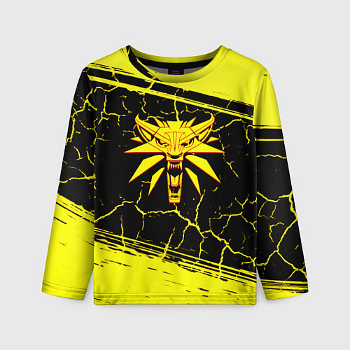 Детский лонгслив Ведьмак трещины текстура / 3D-принт – фото 1