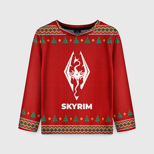 Детский лонгслив Skyrim new year / 3D-принт – фото 1