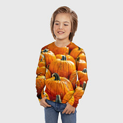 Лонгслив детский Много тыкв, цвет: 3D-принт — фото 2