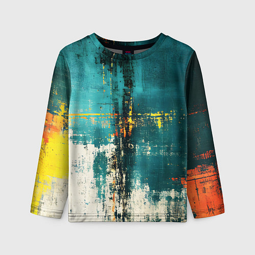 Детский лонгслив Ржавчина сине-белая / 3D-принт – фото 1