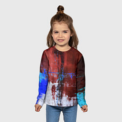 Лонгслив детский Ржавчина красно-белая, цвет: 3D-принт — фото 2