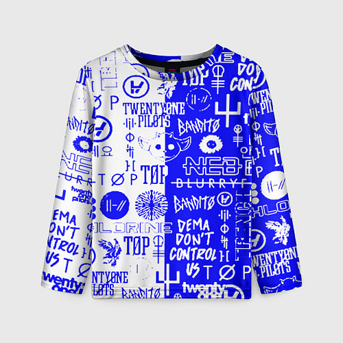 Детский лонгслив Twenty one pilots лого / 3D-принт – фото 1