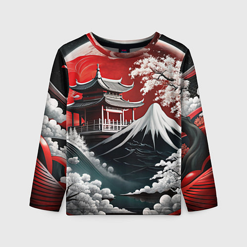 Детский лонгслив Футуристическая японская иллюстрация / 3D-принт – фото 1