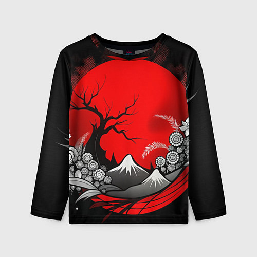 Детский лонгслив Природа Японии - абстракция / 3D-принт – фото 1