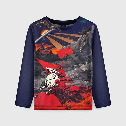 Детский лонгслив Советский Союз - Заря Человечества / 3D-принт – фото 1