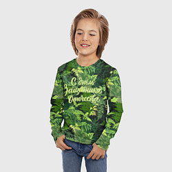 Лонгслив детский С Днём защитника Отечества - камуфляж, цвет: 3D-принт — фото 2