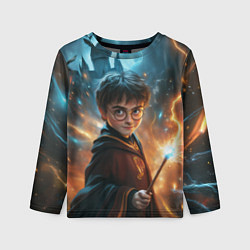 Детский лонгслив Гарри Поттер с волшебной палочкой