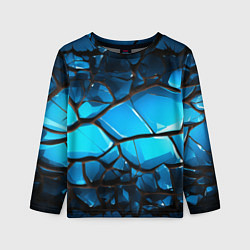 Детский лонгслив Синяя текстура объемных плит