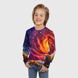 Лонгслив детский Кукушка в космосе, цвет: 3D-принт — фото 2