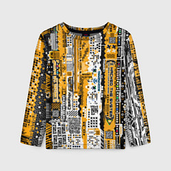 Лонгслив детский Cyberpunk pattern yellow, цвет: 3D-принт