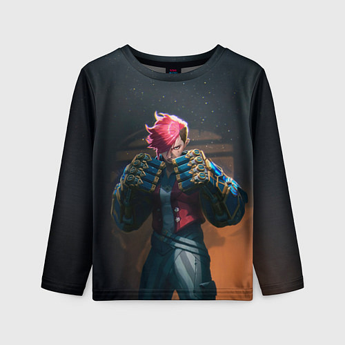 Детский лонгслив Вай в силовых перчатках Аркейн / 3D-принт – фото 1