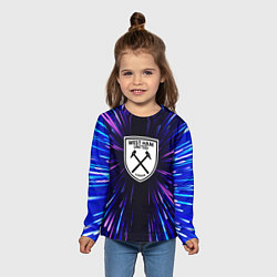 Лонгслив детский West Ham neon energy, цвет: 3D-принт — фото 2