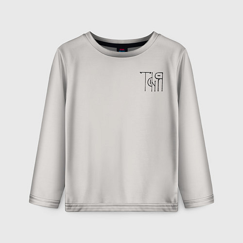 Детский лонгслив Таня вязью - чёрная надпись / 3D-принт – фото 1
