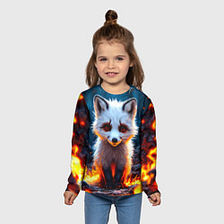 Лонгслив детский Песец в огне, цвет: 3D-принт — фото 2
