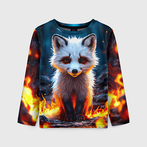 Детский лонгслив Песец в огне / 3D-принт – фото 1
