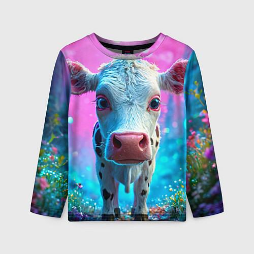 Детский лонгслив Коровка в сказочном лесу / 3D-принт – фото 1