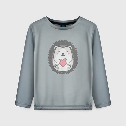 Детский лонгслив Ёжик с сердечком / 3D-принт – фото 1