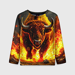 Детский лонгслив Буйвол в огне