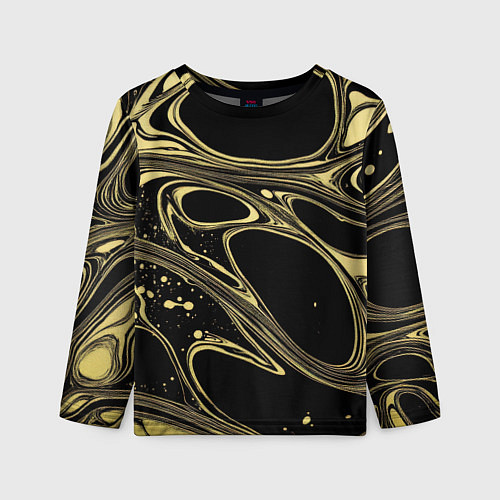 Детский лонгслив Разводы в виде кругов и линий - текстура / 3D-принт – фото 1