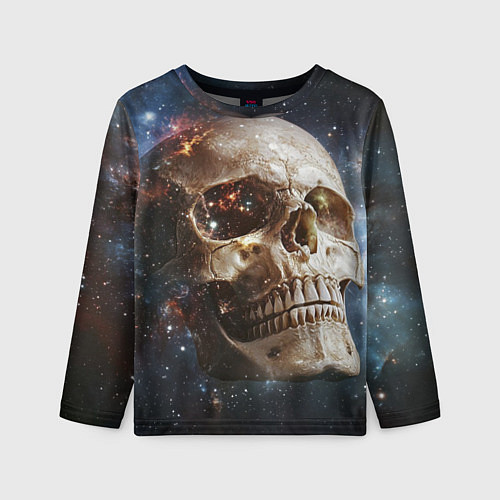 Детский лонгслив Череп - космос / 3D-принт – фото 1