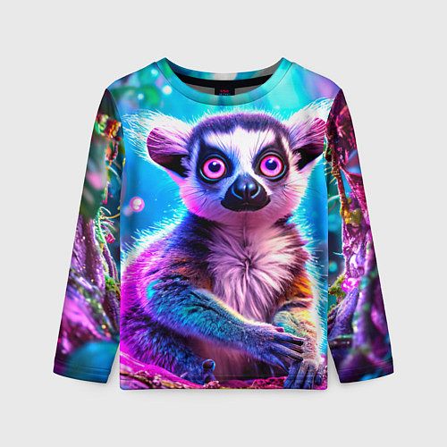 Детский лонгслив Лемур в сказочном лесу / 3D-принт – фото 1