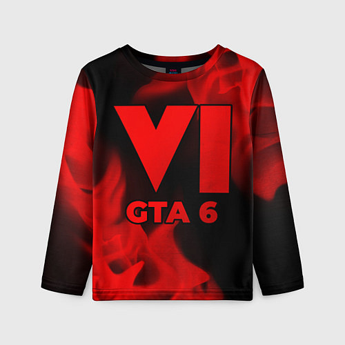 Детский лонгслив GTA 6 - red gradient / 3D-принт – фото 1