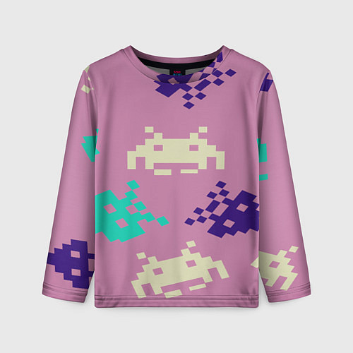 Детский лонгслив Пиксели фильтр / 3D-принт – фото 1
