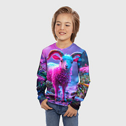 Лонгслив детский Козлик в розовом, цвет: 3D-принт — фото 2