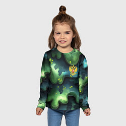 Лонгслив детский Летний абстрактный камуфляж, цвет: 3D-принт — фото 2