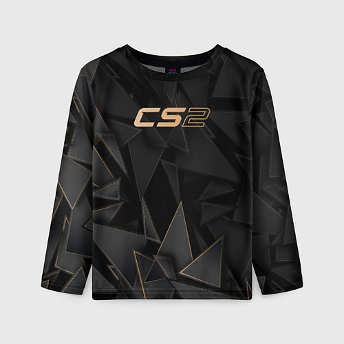 Детский лонгслив Counter Strike 2 golden poly / 3D-принт – фото 1
