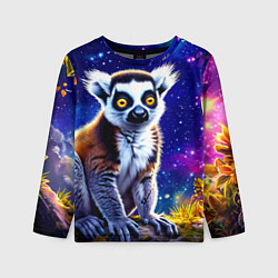 Лонгслив детский Лемур и звездная ночь, цвет: 3D-принт