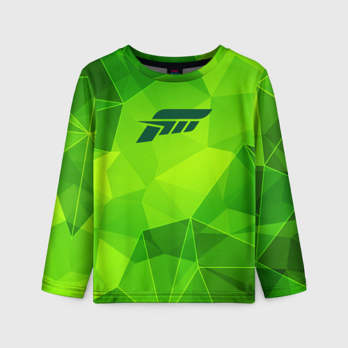 Детский лонгслив Forza Horizon green poly / 3D-принт – фото 1