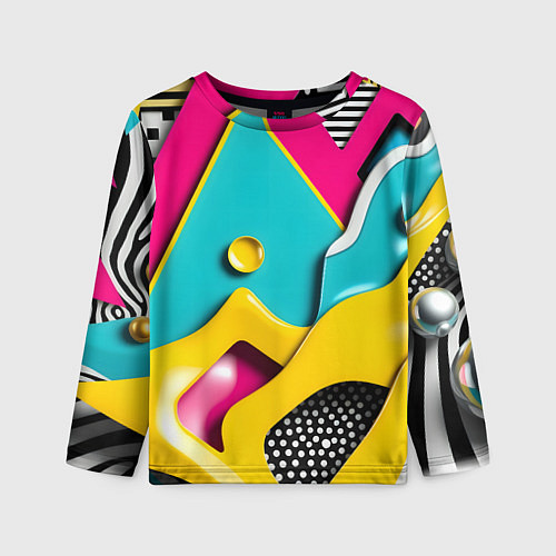 Детский лонгслив Праздничная абстракция / 3D-принт – фото 1