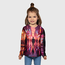 Лонгслив детский Вечерний мегаполис, цвет: 3D-принт — фото 2