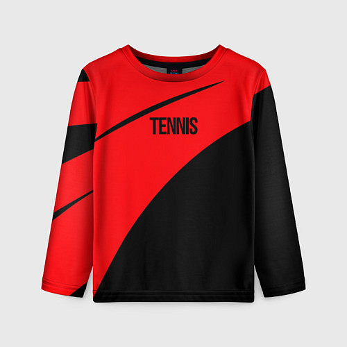 Детский лонгслив Tennis красно-чёрный / 3D-принт – фото 1