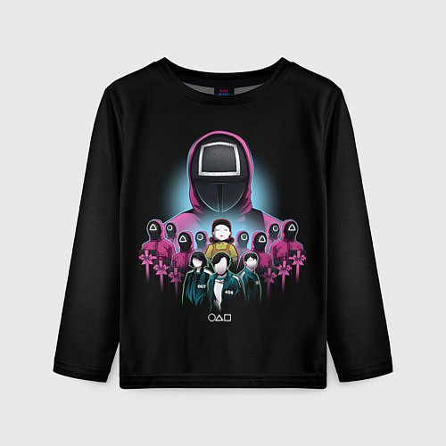 Детский лонгслив Персонажи в Sguid game / 3D-принт – фото 1