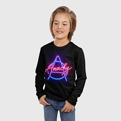 Лонгслив детский Анархия - неоновое свечение, цвет: 3D-принт — фото 2