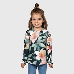 Лонгслив детский Цветочный паттерн, цвет: 3D-принт — фото 2
