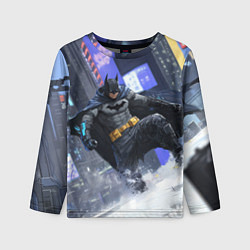 Лонгслив детский Бэтмен на снегу, цвет: 3D-принт
