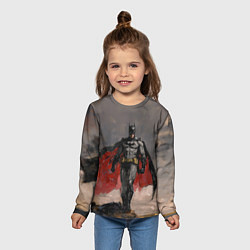 Лонгслив детский Бэтмен стоит на обрыве скалы, цвет: 3D-принт — фото 2