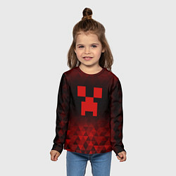 Лонгслив детский Minecraft red poly, цвет: 3D-принт — фото 2