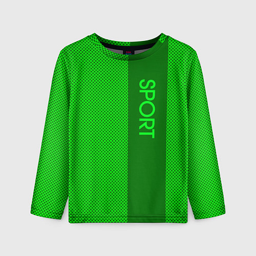 Детский лонгслив Sport зелёный с полосой / 3D-принт – фото 1