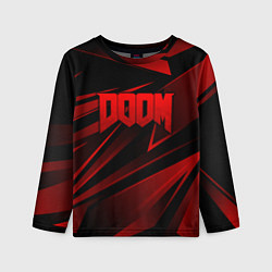 Лонгслив детский Doom - красная абстракция, цвет: 3D-принт