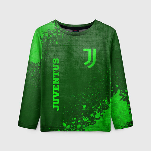 Детский лонгслив Juventus - green gradient вертикально / 3D-принт – фото 1