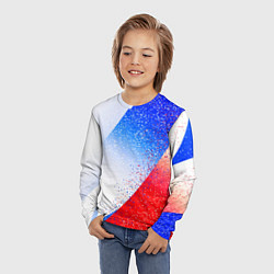 Лонгслив детский Цвета флага России абстрактный, цвет: 3D-принт — фото 2